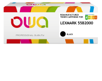 En_toner remanufacturé owa - standard - noir - pour lexmark 55b2000