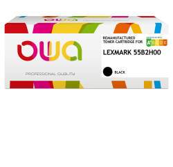 Toner gereviseerd OWA - hoge capaciteit - Zwart - voor LEXMARK 55B2H00