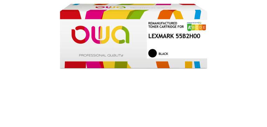 Toner remanufacturé OWA - haute capacité - Noir - pour LEXMARK 55B2H00