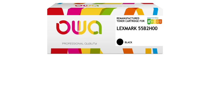 Toner remanufacturé OWA - haute capacité - Noir - pour LEXMARK 55B2H00