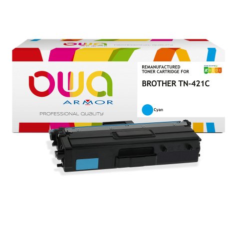 Toner remanufacturé OWA couleurs séparées compatible BROTHER TN-421 pour imprimante laser