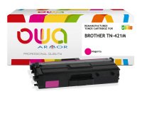Toner remanufacturé OWA couleurs séparées compatible BROTHER TN-421 pour imprimante laser