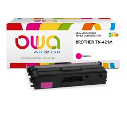 Toner remanufacturé OWA couleurs séparées compatible BROTHER TN-421 pour imprimante laser