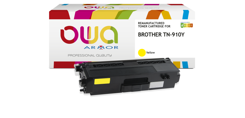 Toner remanufacturé OWA - standard - Jaune - pour BROTHER TN-910Y, TN-469Y