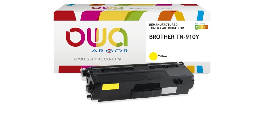 Toner remanufacturé OWA - standard - Jaune - pour BROTHER TN-910Y, TN-469Y