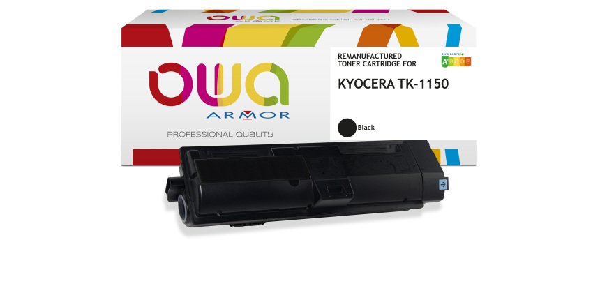 Toner remanufacturé OWA noir compatible KYOCERA TK-1150 pour imprimante laser