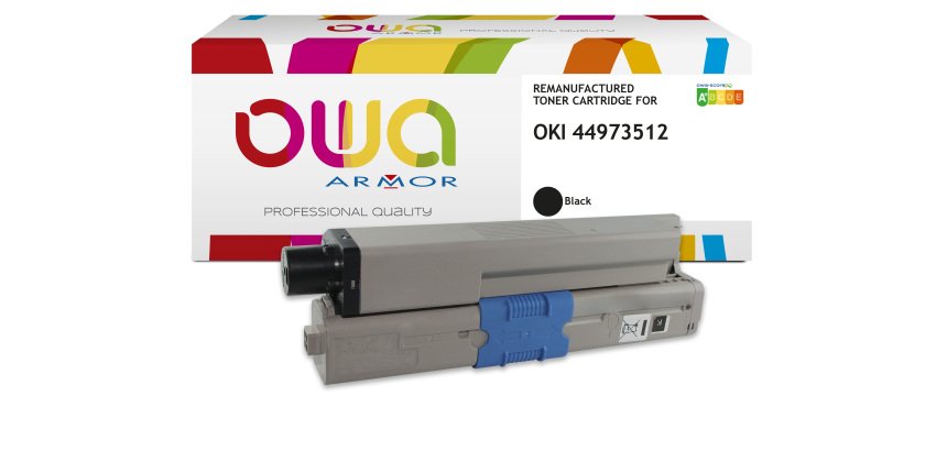 Toner remanufacturé OWA - standard - Noir - pour OKI 44973512