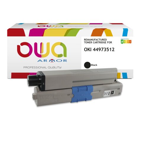 Toner remanufacturé OWA - standard - Noir - pour OKI 44973512