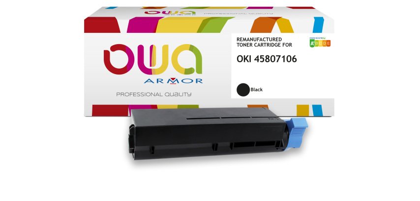 OWA wiederaufbereitete Toner - hohe Kapazität - Schwarz - für OKI 45807106