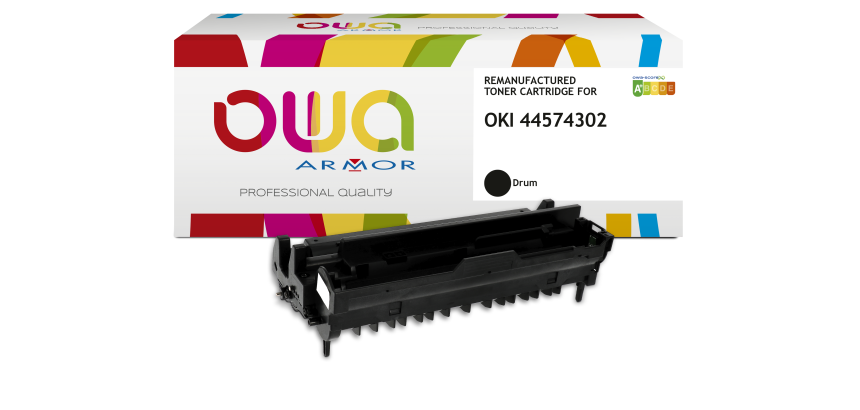 Tambour remanufacturé OWA - standard - Noir - pour OKI 01283601, 44574302