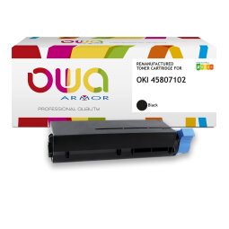 Toner remanufacturé OWA - standard - Noir - pour OKI 45807102