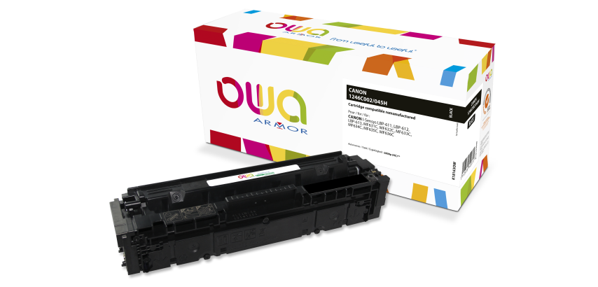 OWA wiederaufbereitete Toner - hohe Kapazität - Schwarz - für CANON 045H