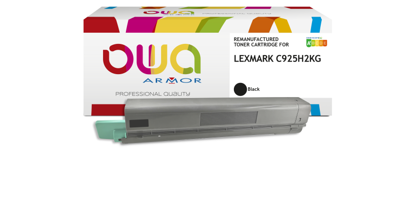 Toner remanufacturé OWA - standard - Noir - pour LEXMARK C925H2KG