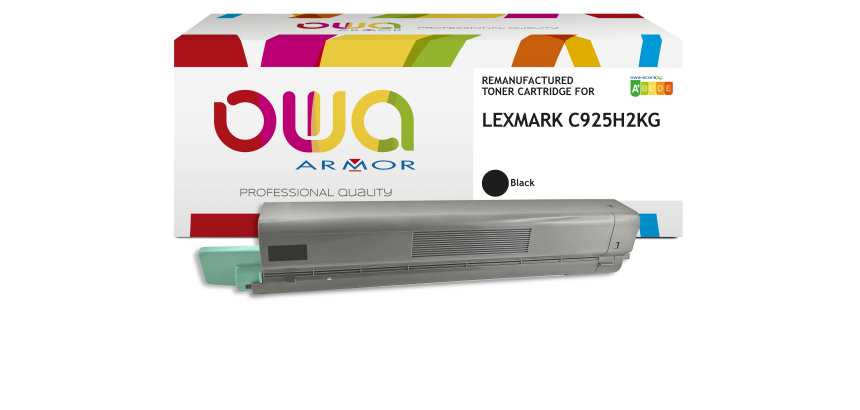 Toner remanufacturé OWA - standard - Noir - pour LEXMARK C925H2KG