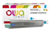 Toner remanufacturé OWA - standard - Cyan - pour LEXMARK C925H2CG