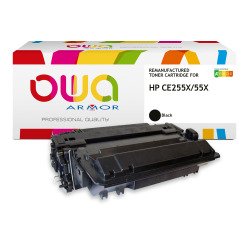 Toner remanufacturé OWA - très très haute capacité - Noir - pour HP CE255X