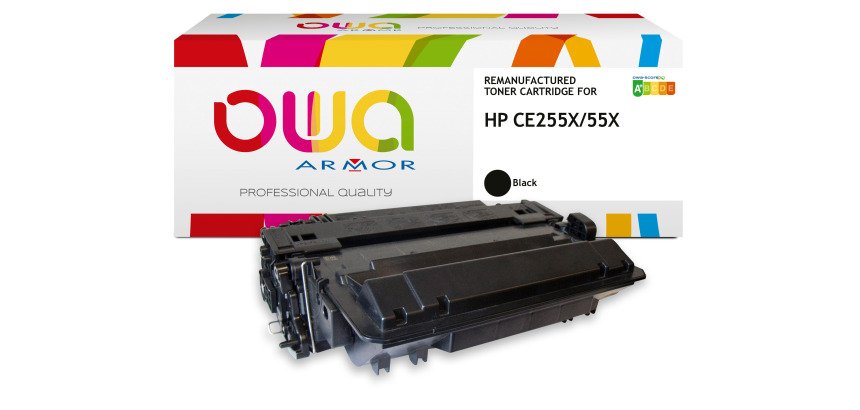 Toner remanufacturé OWA - très très haute capacité - Noir - pour HP CE255X