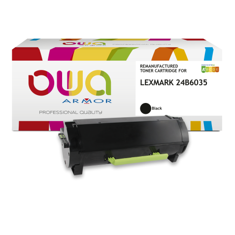 Toner remanufacturé OWA - standard - Noir - pour LEXMARK 24B6035