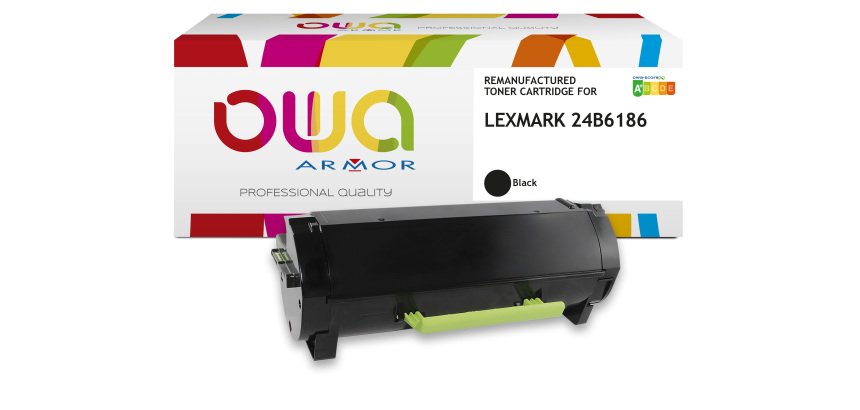 Toner remanufacturé OWA - standard - Noir - pour LEXMARK 24B6186