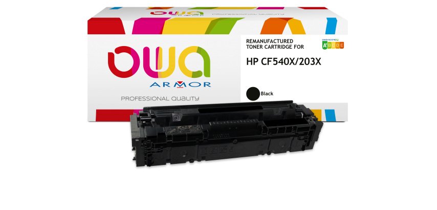Remanufactured OWA toner - high capacity - Black - for HP CF540X