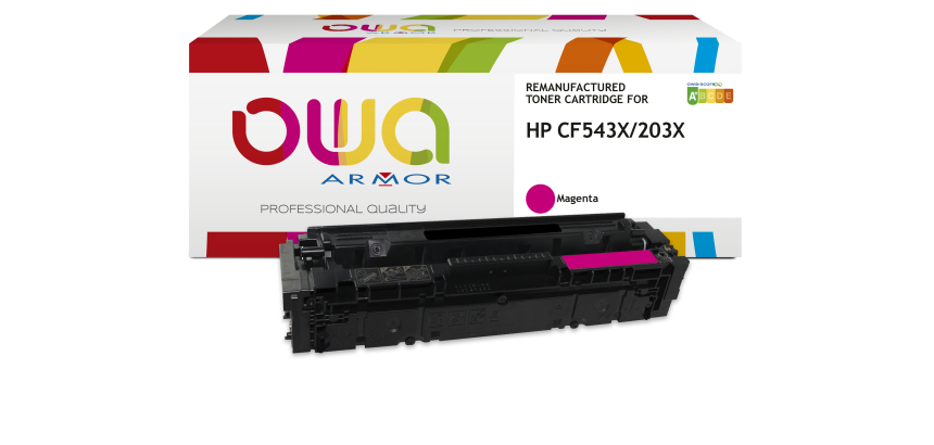 Toner remanufacturé OWA - haute capacité - Magenta - pour HP CF543X