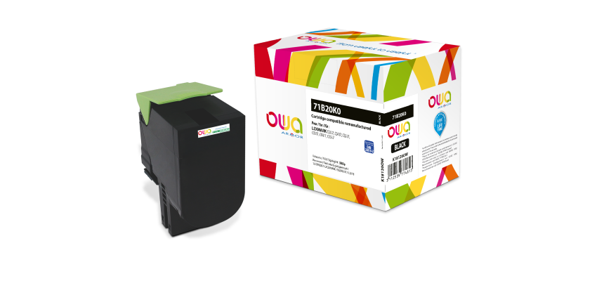 Toner remanufacturé OWA - standard - Noir - pour LEXMARK 71B20K0