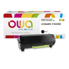 Toner remanufacturé OWA - standard - Noir - pour LEXMARK 51B2000