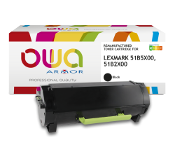 Toner remanufacturé OWA - haute capacité - Noir - pour LEXMARK 51B5X00, 51B2X00