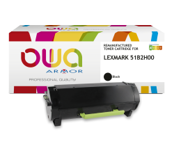 Toner remanufacturé OWA - haute capacité - Noir - pour LEXMARK 51B2H00
