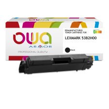 Toner remanufacturé OWA - standard - Noir - pour LEXMARK 53B2000