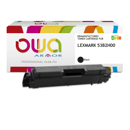 Toner remanufacturé OWA - standard - Noir - pour LEXMARK 53B2000