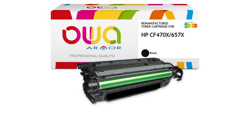 Toner remanufacturé OWA - haute capacité - Noir - pour HP CF470X
