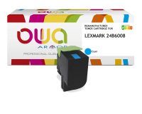 Toner remanufacturé OWA - haute capacité - Cyan - pour LEXMARK 24B6008