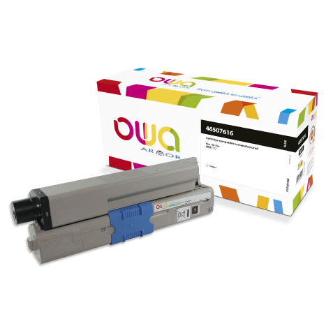 Toner remanufacturé OWA - standard - Noir - pour OKI 46507616