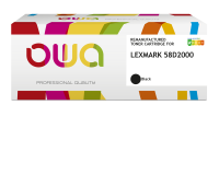 Toner remanufacturé OWA - standard - Noir - pour LEXMARK 58D2000