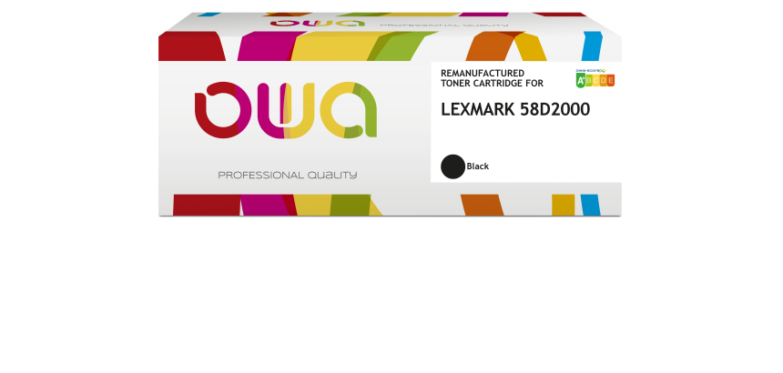 Toner remanufacturé OWA - standard - Noir - pour LEXMARK 58D2000