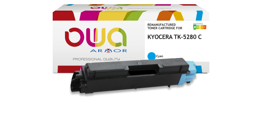 Toner remanufacturé OWA - haute capacité - pour KYOCERA TK-5280C