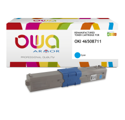 Toner remanufacturé OWA - haute capacité - Cyan - pour OKI 46508711