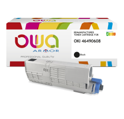Toner remanufacturé OWA - haute capacité - Noir - pour OKI 46490608