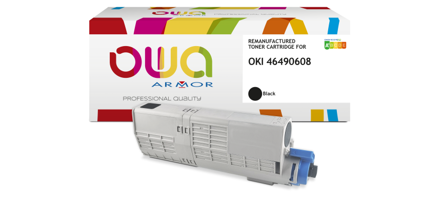 Toner remanufacturé OWA - haute capacité - Noir - pour OKI 46490608