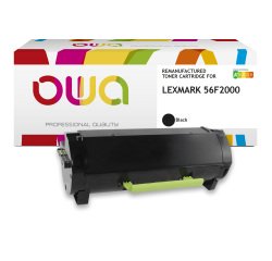 Toner remanufacturé OWA - standard - Noir - pour LEXMARK 56F2000