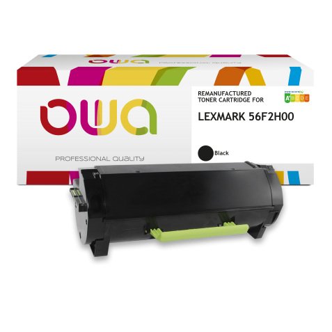 Toner remanufacturé OWA - haute capacité - Noir - pour LEXMARK 56F2H00, 56F0HA0, 56F2H0E