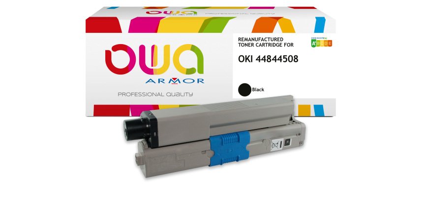 Toner remanufacturé OWA - standard - Noir - pour OKI 44844508