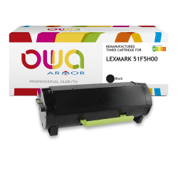 Toner remanufacturé OWA - haute capacité - Noir - pour LEXMARK 51F5H00
