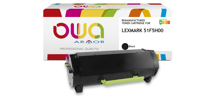 Toner remanufacturé OWA - haute capacité - Noir - pour LEXMARK 51F5H00