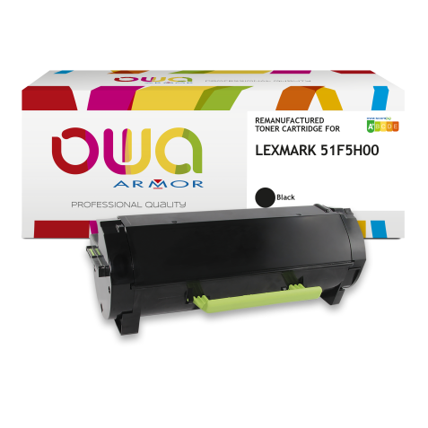 Toner remanufacturé OWA - haute capacité - Noir - pour LEXMARK 51F5H00