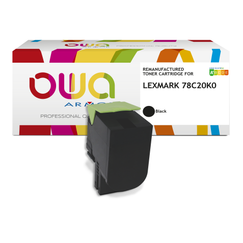 Toner remanufacturé OWA - standard - Noir - pour LEXMARK 78C20K0
