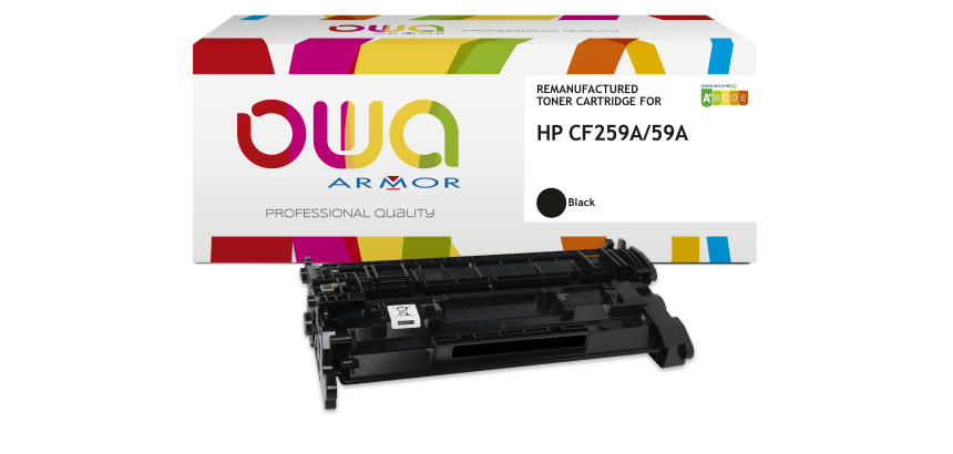 Toner remanufacturé OWA noir compatible HP CF259A pour imprimante laser