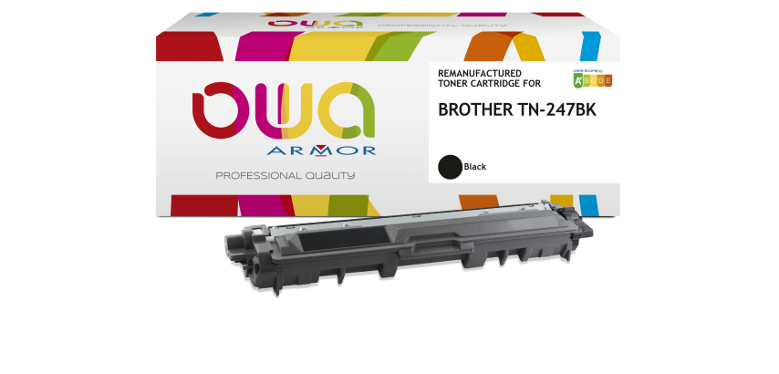 OWA wiederaufbereiteter Toner Schwarz kompatibel mit BROTHER TN-247BK für Laserdrucker