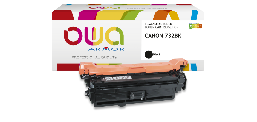 Toner remanufacturé OWA - standard - Noir - pour CANON 732BK